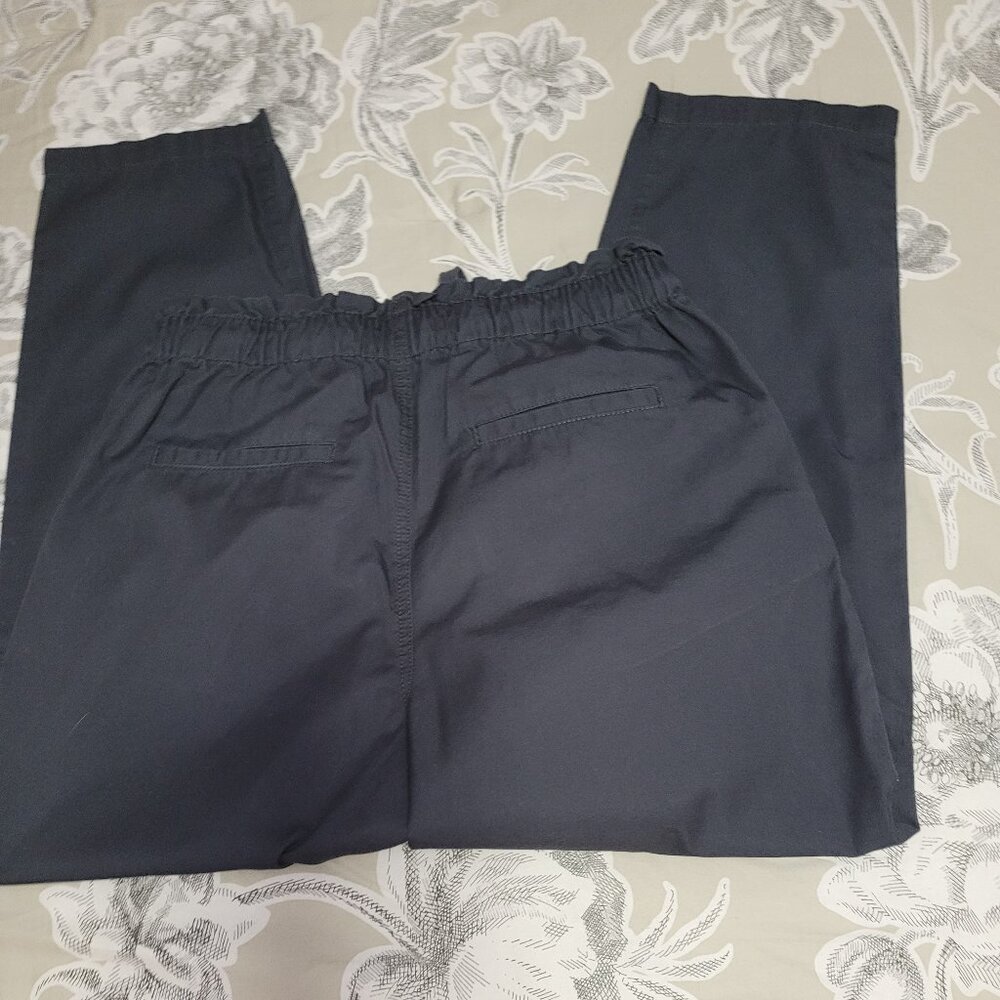 LOFT Navy Drawstring Cropped Pants - Picture 9 of 9